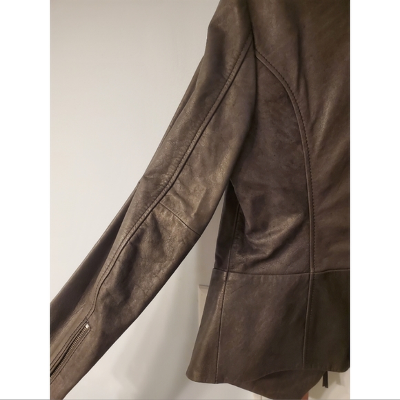 DIESEL Grey Leather Jacket - Brand New w/Tags - Picture 12 of 14